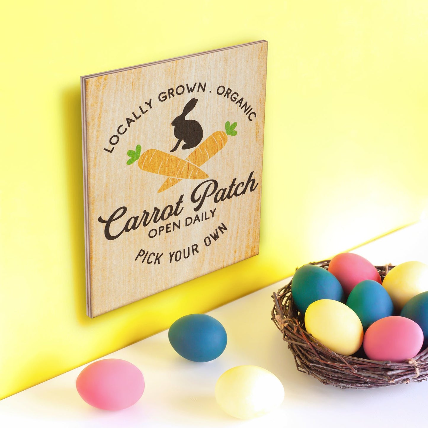 JennyGems Easter Decorations, Carrot Patch Sign, Farmhouse Easter Decor