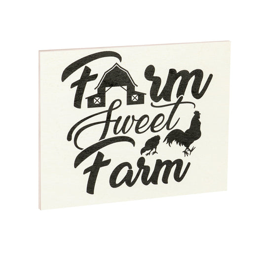 JennyGems Farm Sweet Farm Wooden Sign, Barn Gifts, Chicken Decor, Farmhouse Sign