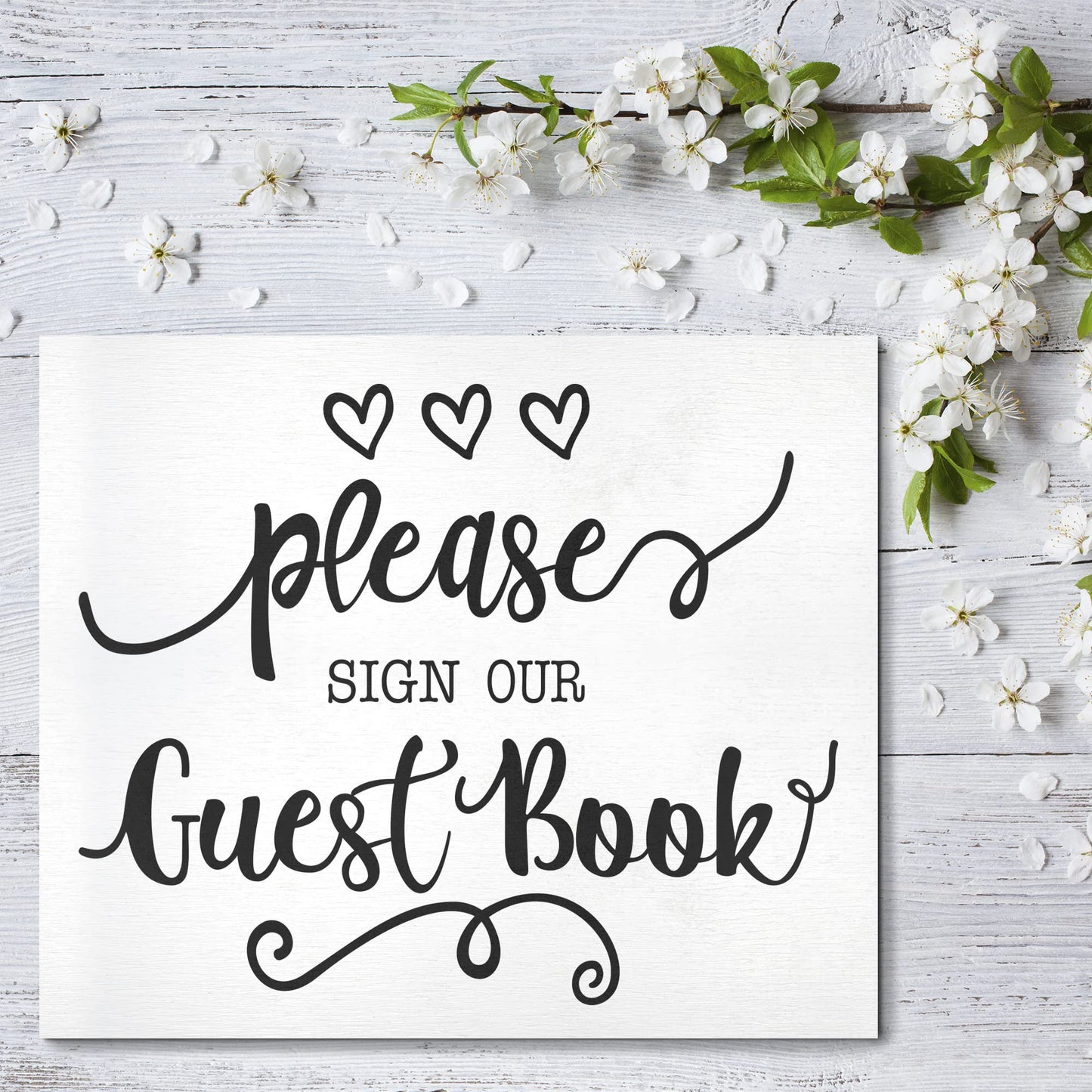 JennyGems Wedding Reception Signs, Please Sign Our Guest Book Wedding Sign, Guest Book Table Sign, 10x12 Inch Wood Sign, Rustic Wedding Decor, Guestbook Sign for Bridal Shower
