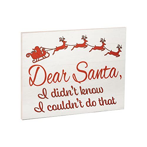 JennyGems Dear Santa I Didn't Know, Christmas Decoration, Funny Decor Santa Sign