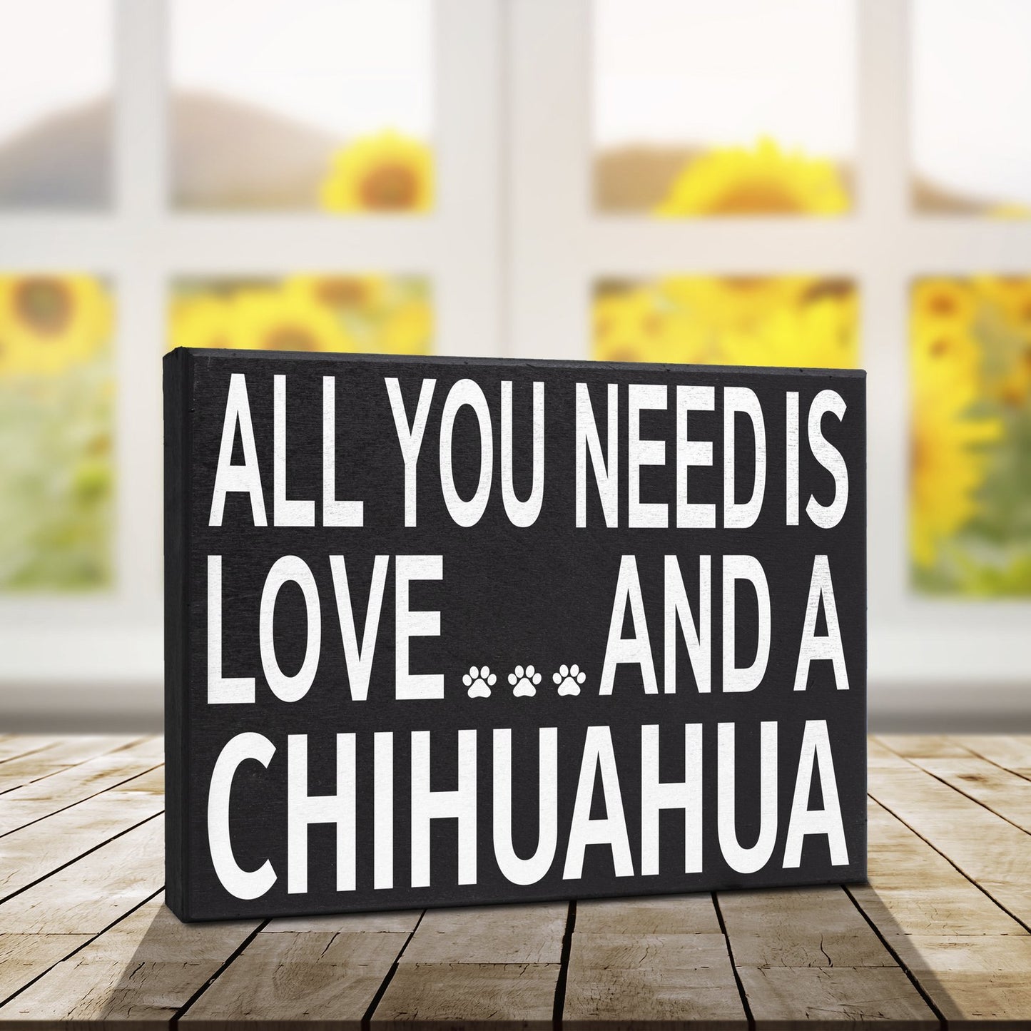 JennyGems All You Need Is Love and a Chihuahua Sign, Chihuahua Gift Decor