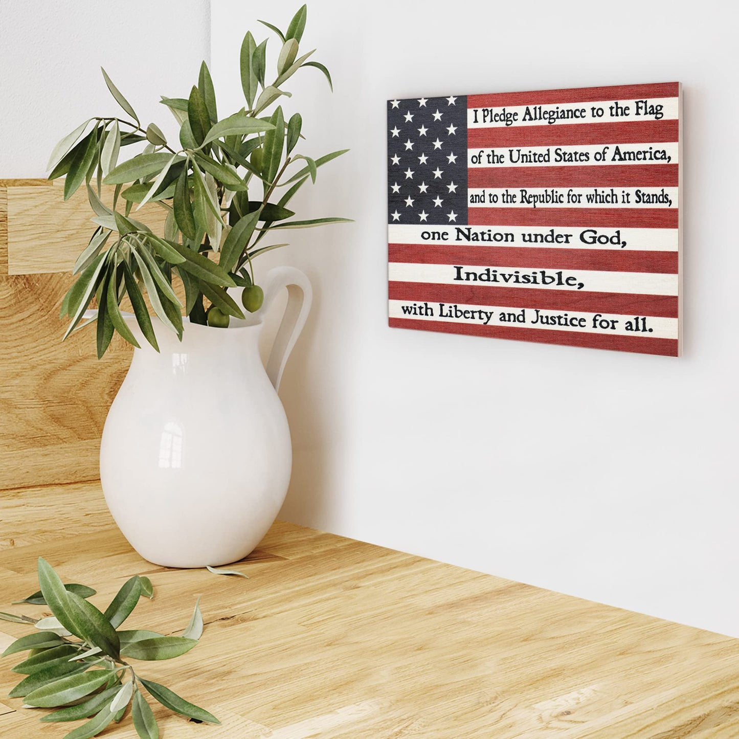 JennyGems Patriotic Decorations, 4th of July Decor, Memorial Day, Wooden Sign for Wall Hanging, Made in USA