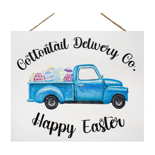 Cottontail Delivery Co Happy Easter Hanging Door Sign.
