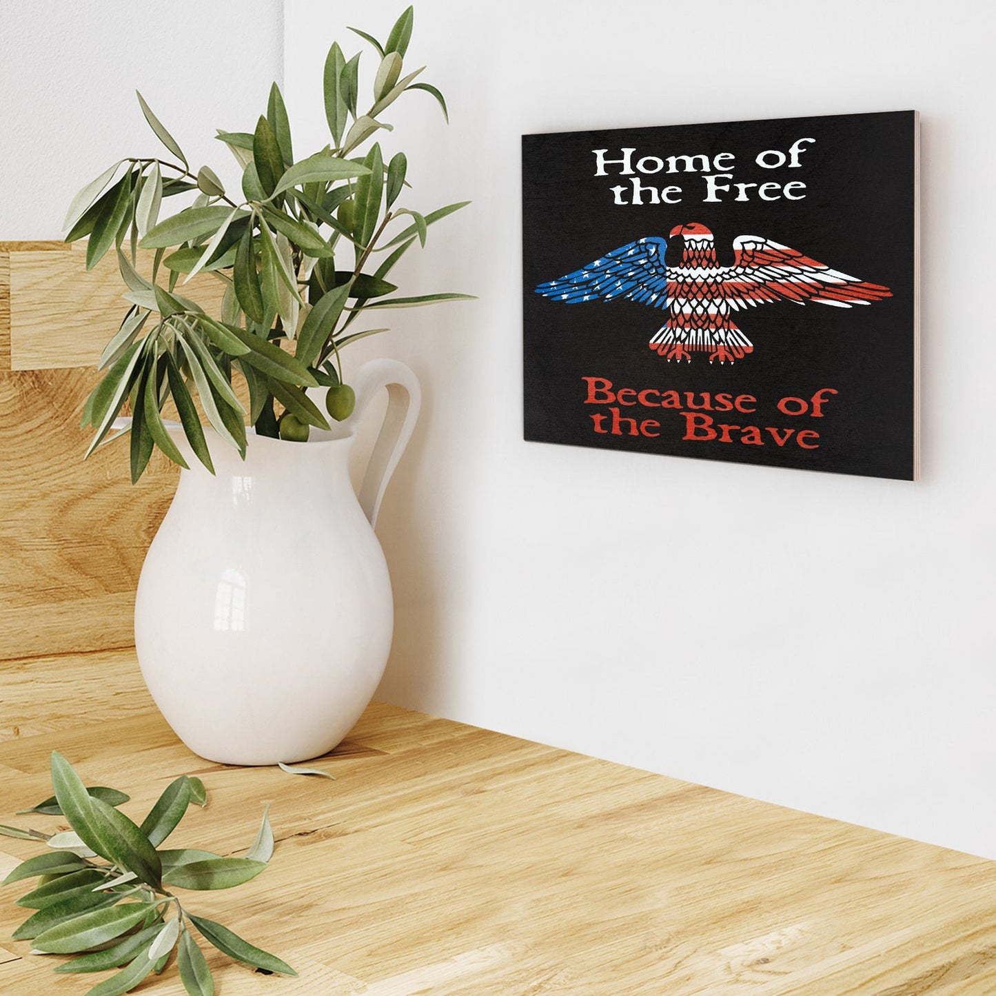 JennyGems Patriotic Decor, Home of the Free Wood Sign, 4th of July, Memorial Day