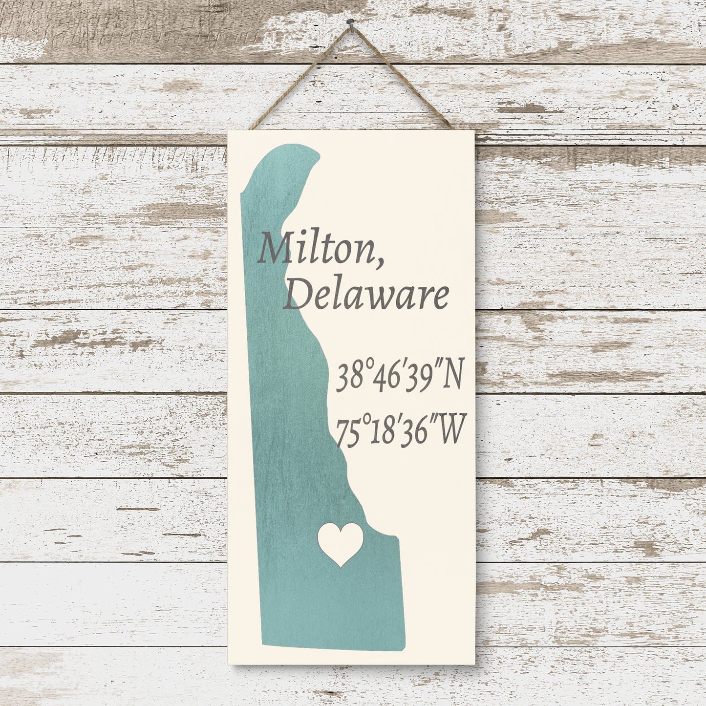 JennyGems Milton, Delaware Nautical Real Wood Sign | Made in USA