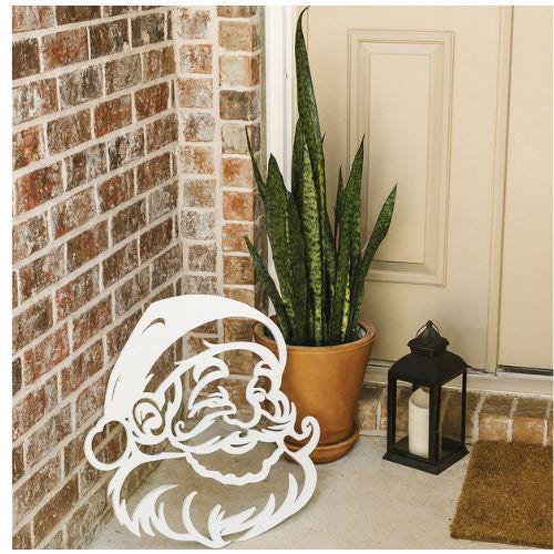 Handmade Santa Claus Christmas Decoration: Weatherproof PVC Wall Hanging