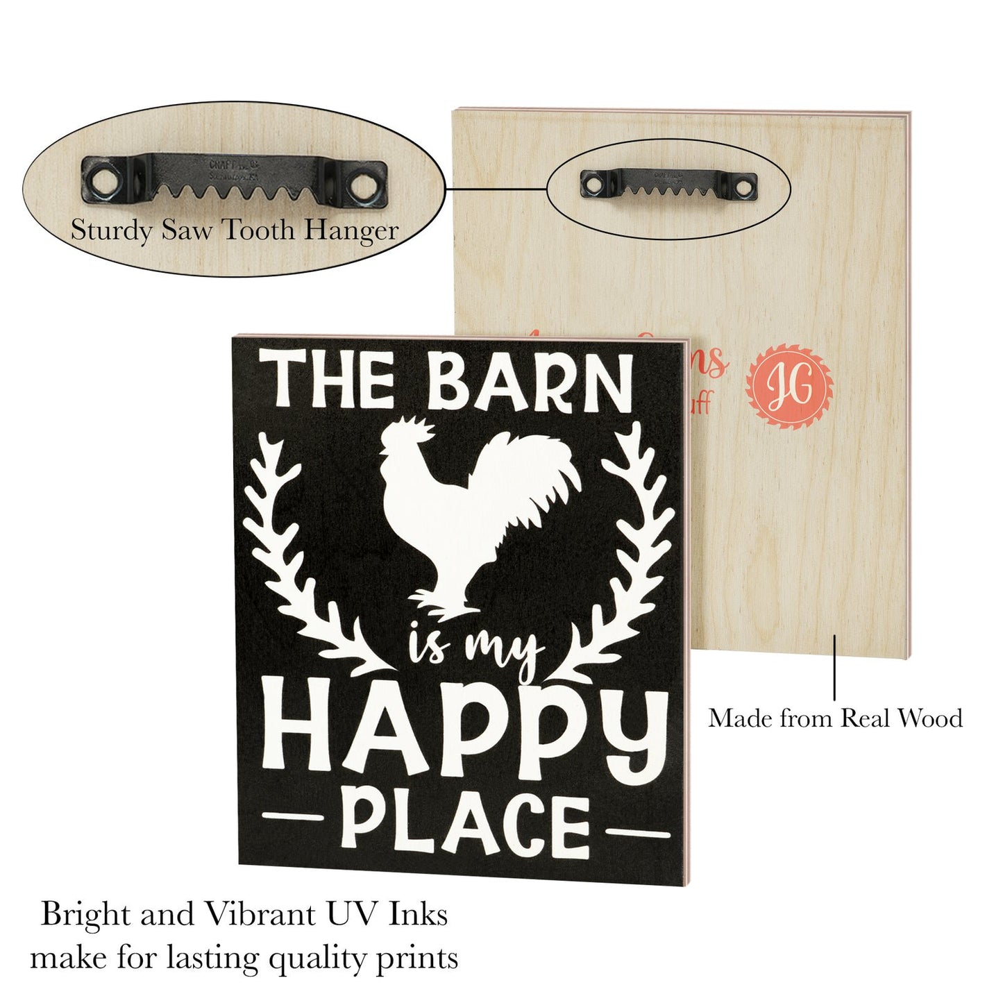 JennyGems Barn Is My Happy Place, Farmhouse Decor, Rustic Barn Sign, Barn Gifts