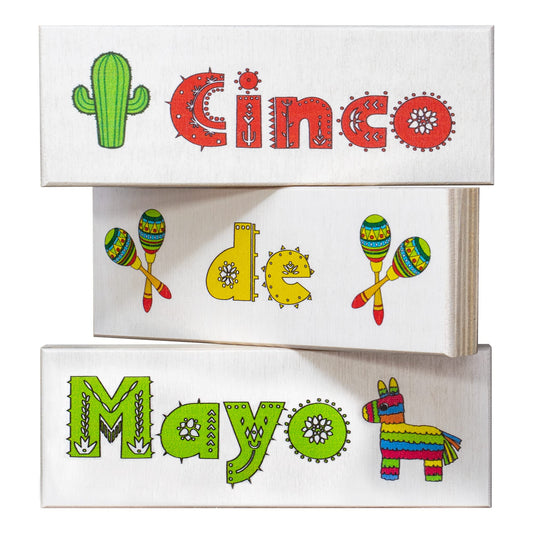 Cinco De Mayo 3pc Wooden Signs Set, Cinco de Mayo Decor, Tiered Tray Signs, American Made