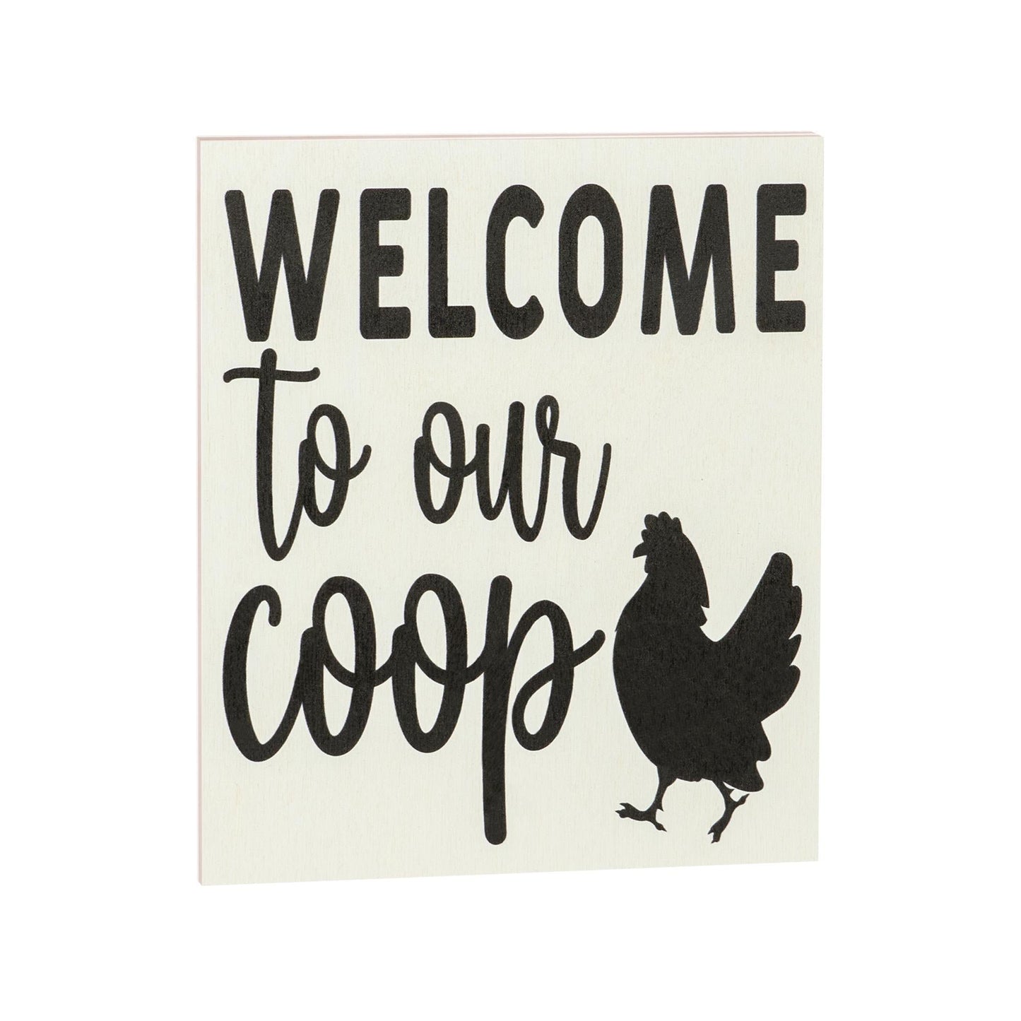 Welcome To Our Coop Chicken Sign: Farmhouse Barn Decor