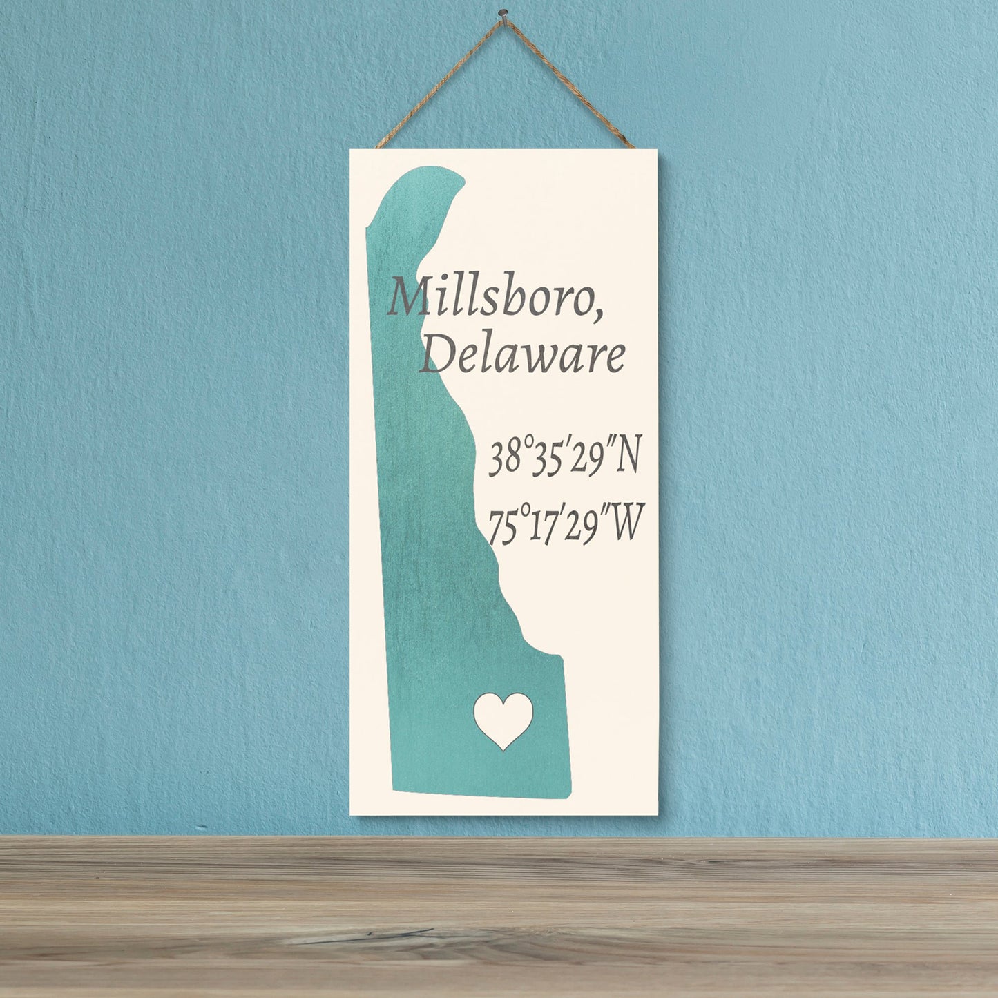 JennyGems Millsboro, Delaware Nautical Wooden Sign, Delaware Gifts, Made in USA