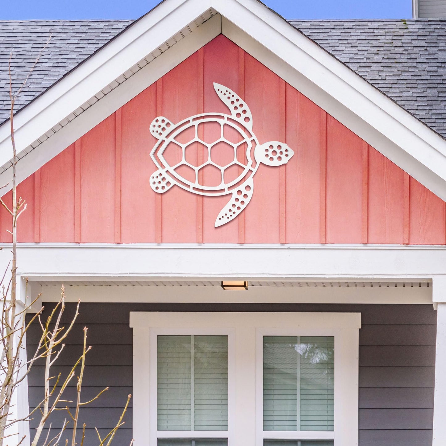 Handcrafted PVC Turtle Outdoor Wall Art - Coastal Nautical Decor, Weatherproof Turtle for Beach House, Pool, or Garden