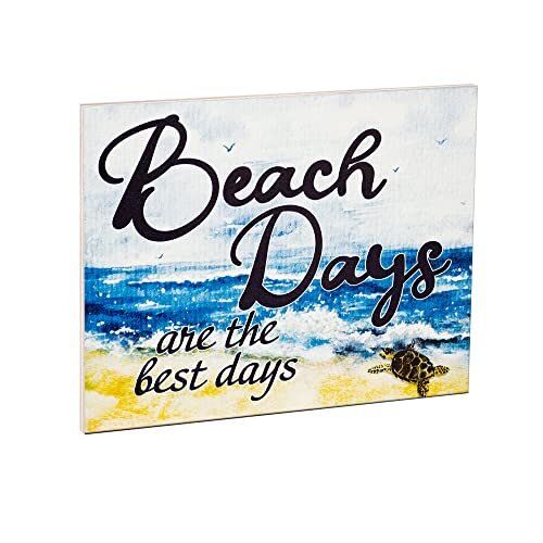 JennyGems Beach Days Are the Best Days, Bathroom Sea Turtle Decor, Beach Signs