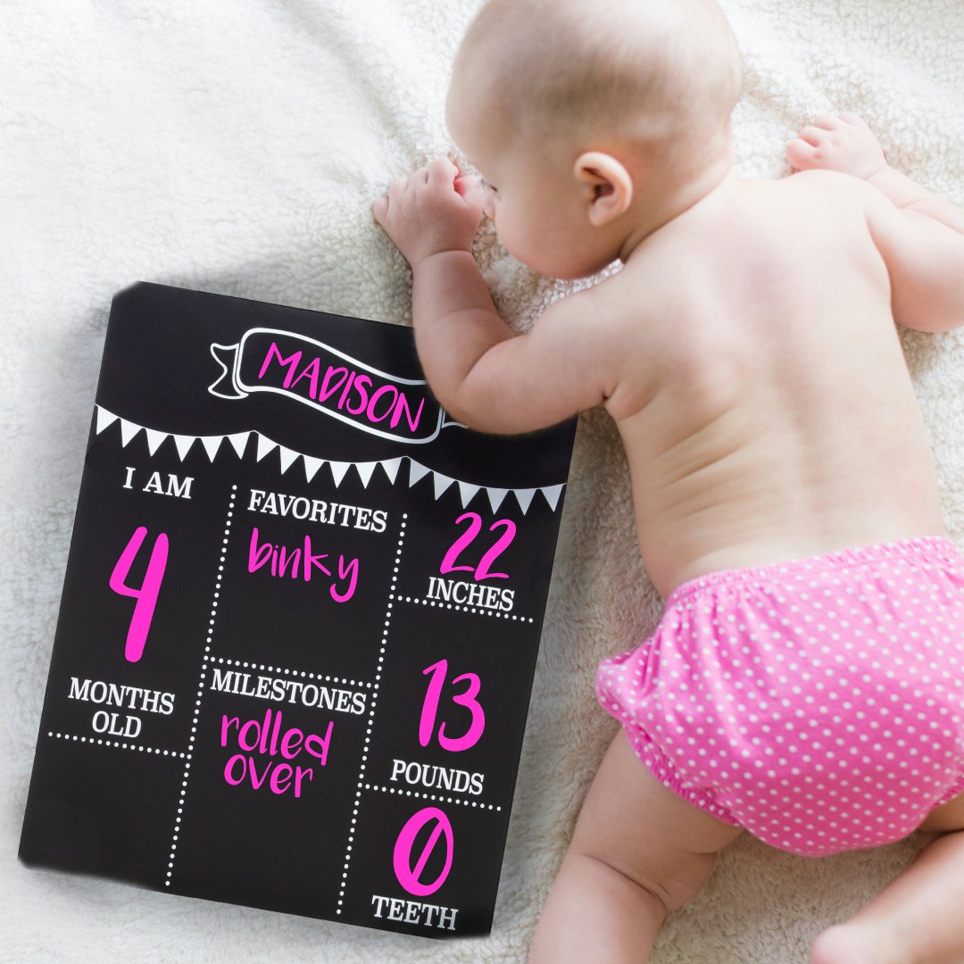 Baby Milestone Chalkboard, Monthly Milestones for Baby