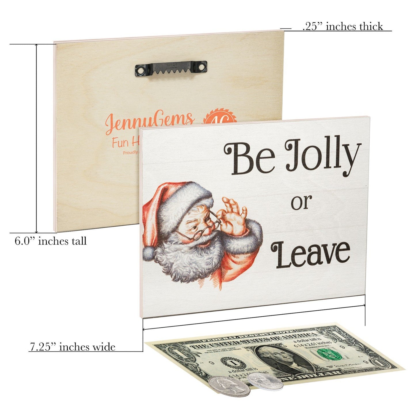 JennyGems Be Jolly Or Leave, Christmas Decorations, Cute Christmas Decor Santa