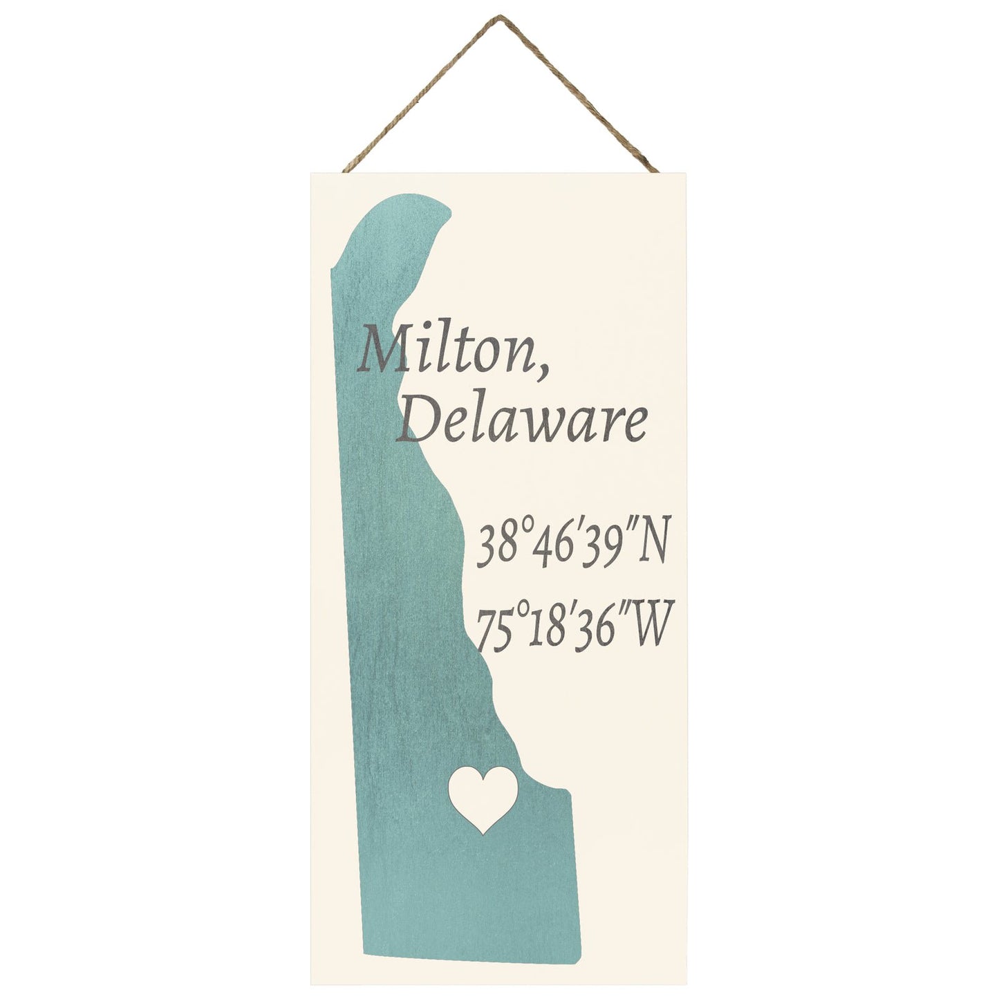JennyGems Milton, Delaware Nautical Real Wood Sign | Made in USA