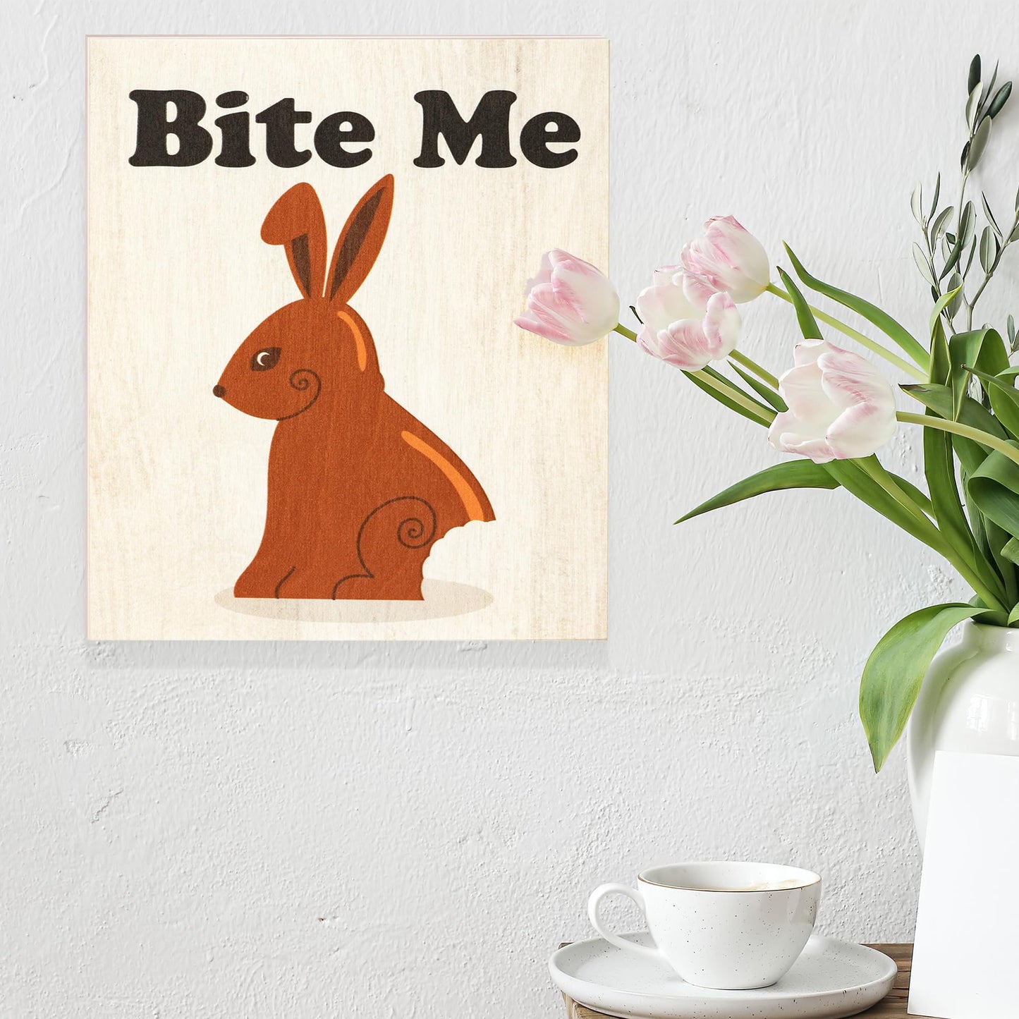 JennyGems Easter Decorations for the Home, Easter Sign, Farmhouse Easter Decor, 7.25 x 6 Wooden Sign, Made in USA