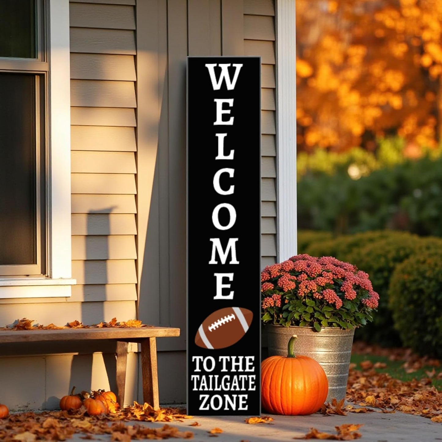 Football Porch Sign Outdoor PVC Welcome to the Tailgate Zone