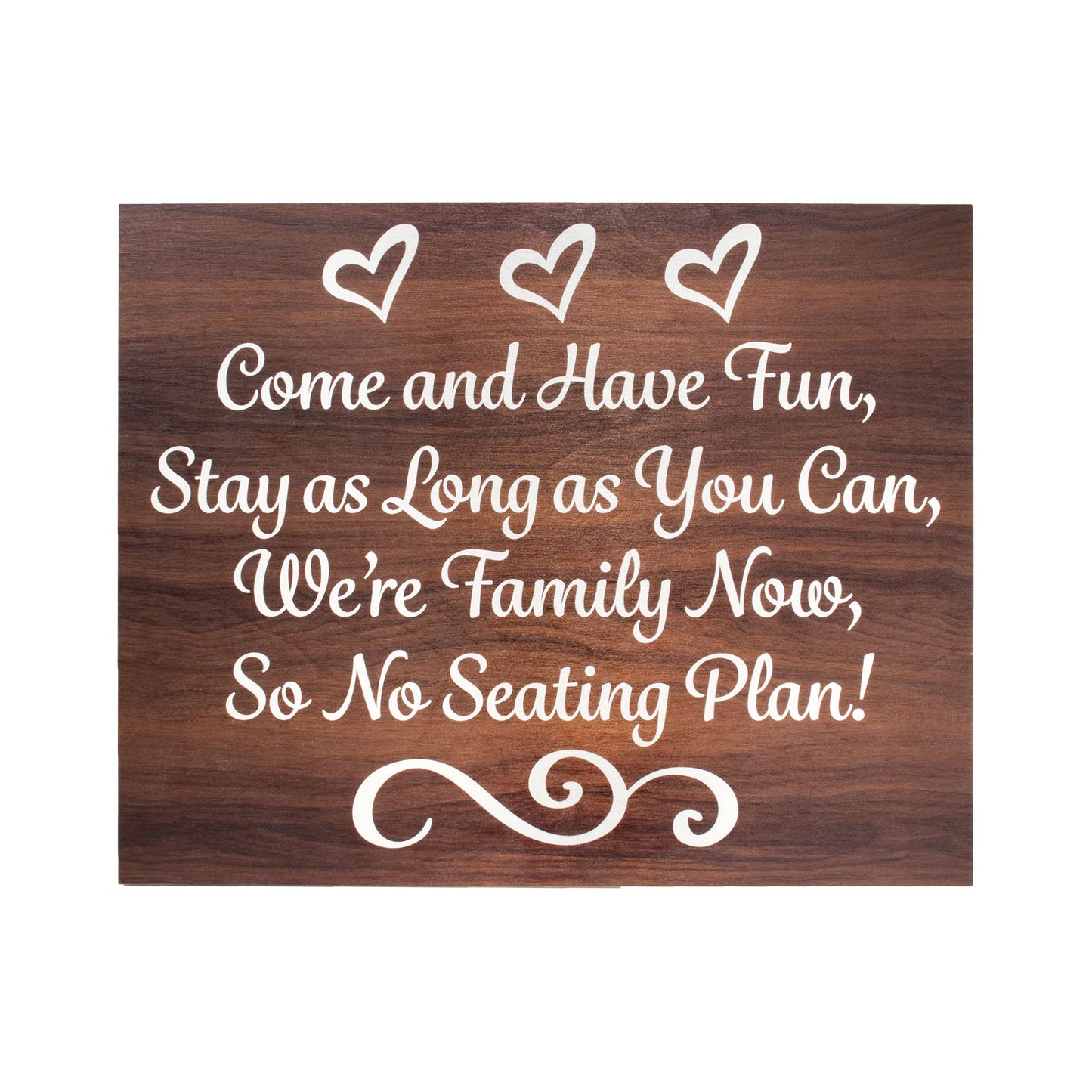 JennyGems Wedding Seating Sign No Seating Plan Wedding Sign, Wedding Ceremony and Reception Decorations, Wedding Welcome Sign, 14.5x11.5 Inch Rustic Wood Sign