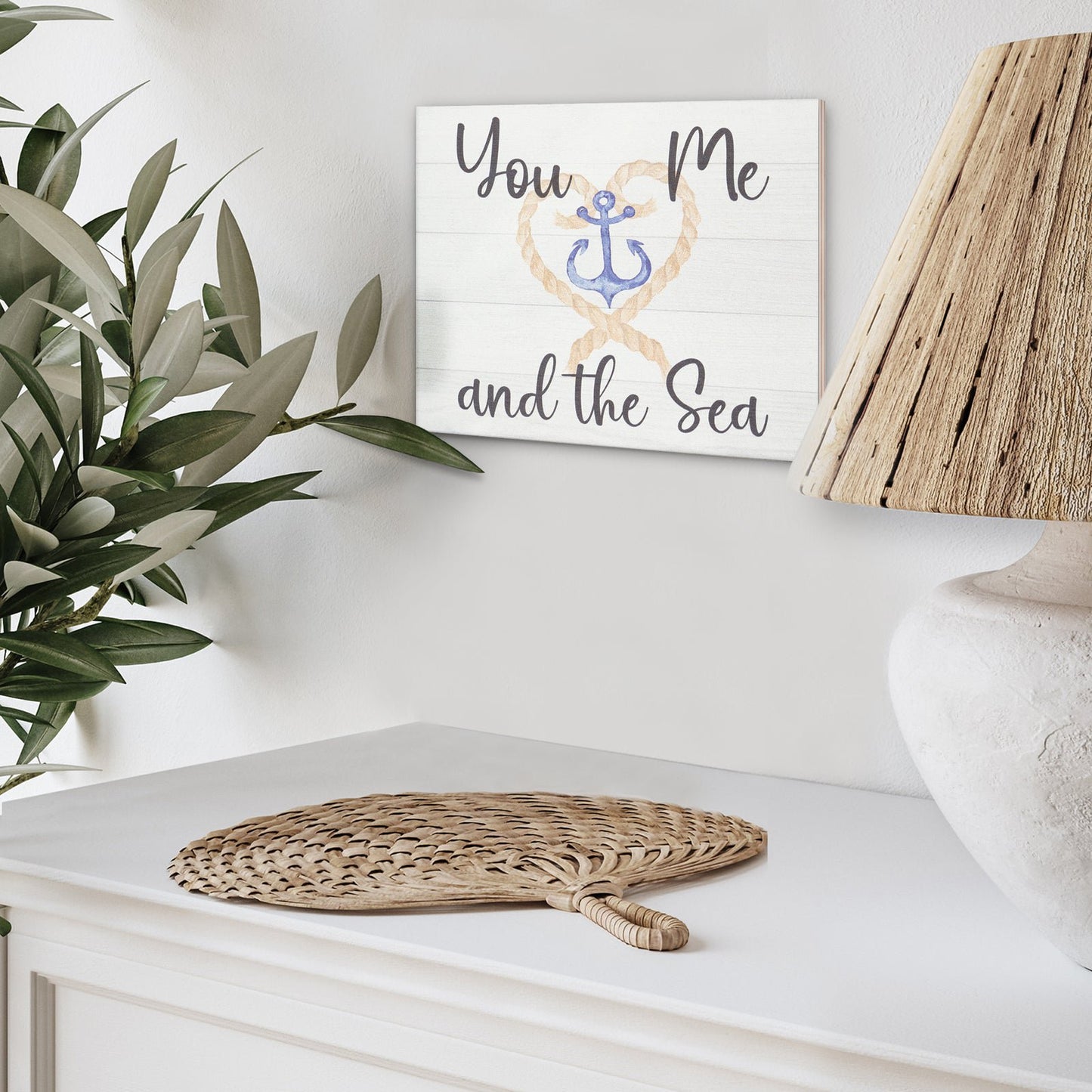 JennyGems Beach Rustic Farmhouse Sign, Inspirational Gifts You Me And the Sea