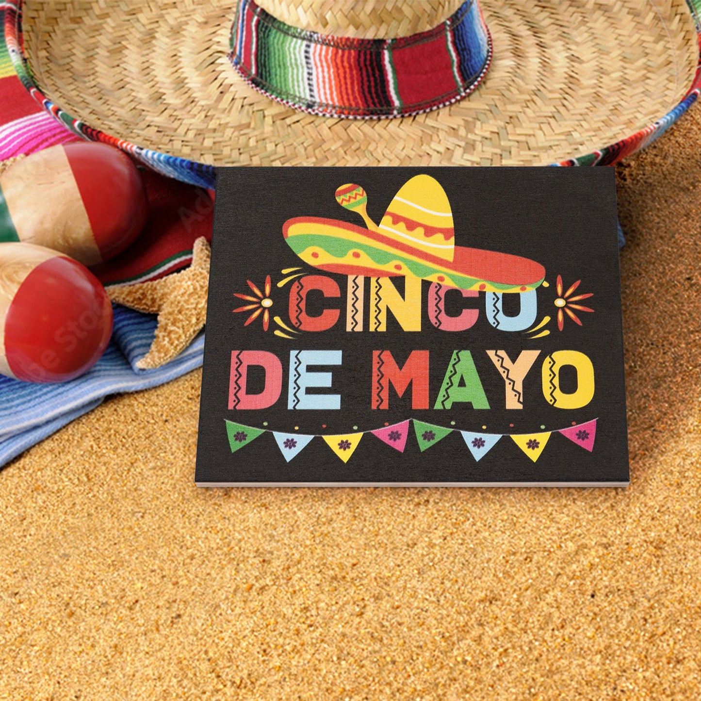 JennyGems Cinco de Mayo Decorations, Mexican Fiesta Party Decor, Wooden Sign