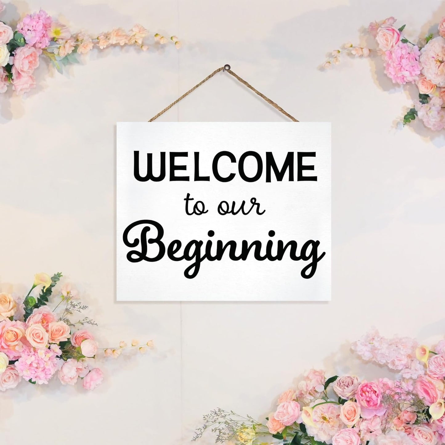 Welcome to the Beginning Sign: Minimalist Wood Wedding & Housewarming Decor