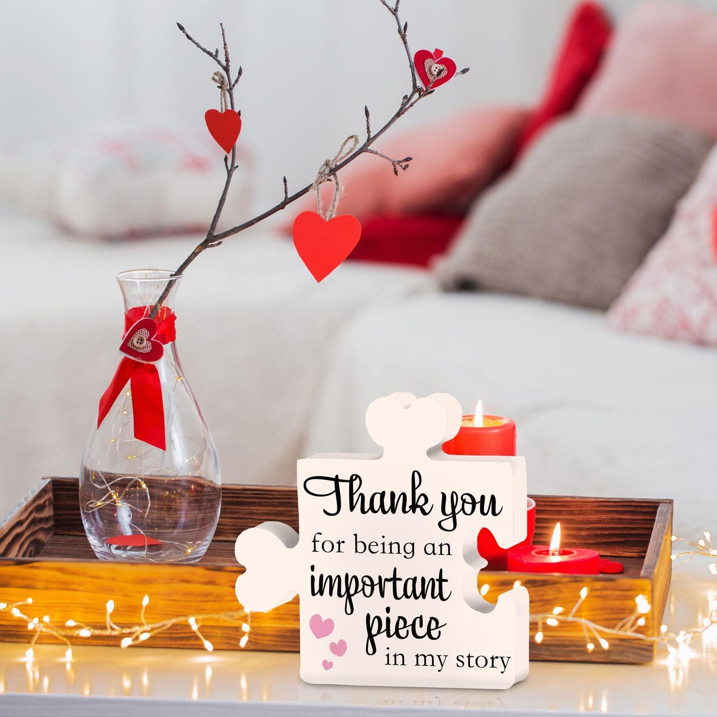 Thank You Puzzle Piece Sign: Sentimental Gift for Mentor, Spouse, Coworker