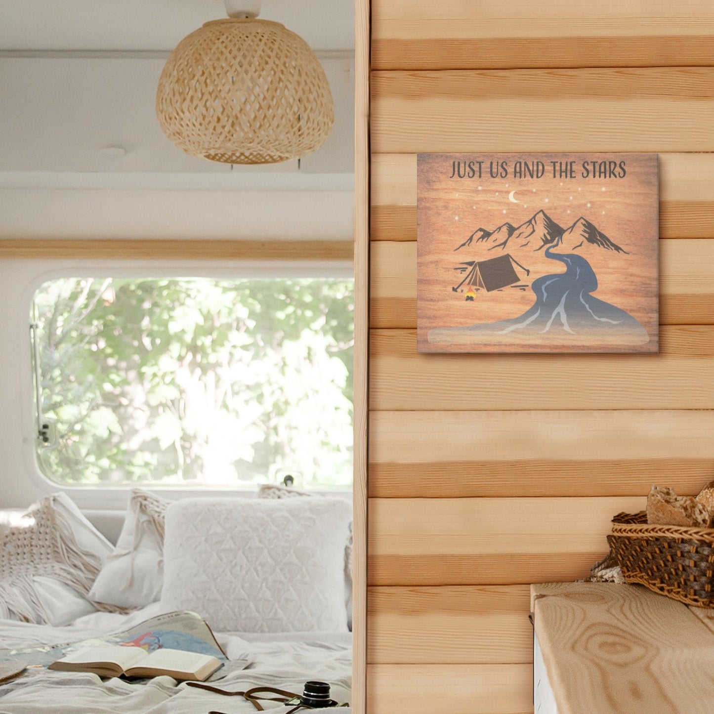 JennyGems Camper Gifts for Women, Gift for Campers (Just Us and the Stars) Sign