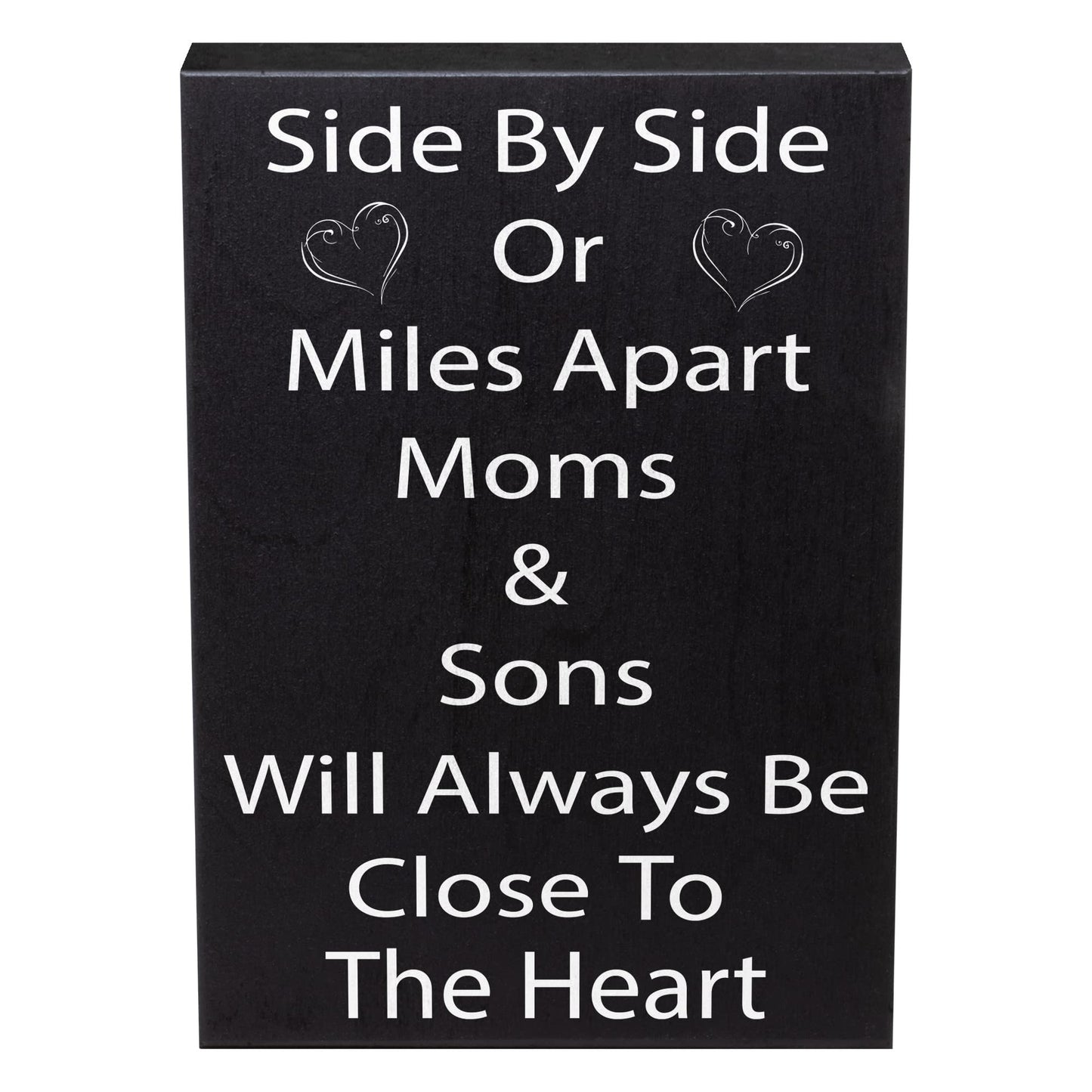 JennyGems Mom Gifts from Son, Mom and Sons Will Always Be Close to the Heart Wooden Sign and Wall Decor, American Made