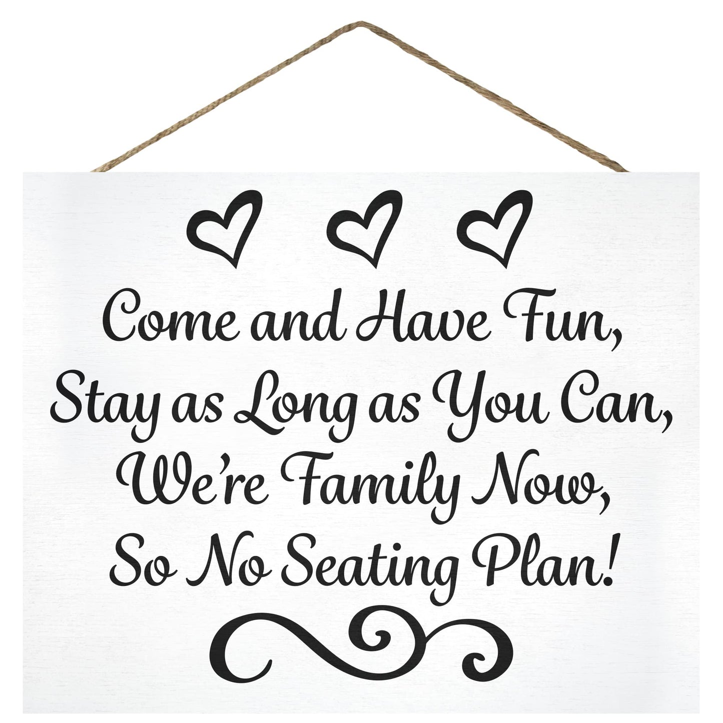 JennyGems Wedding Seating Sign No Seating Plan Wedding Sign, Wedding Ceremony and Reception Decorations, Wedding Welcome Sign, 14.5x11.5 Inch Rustic Wood Sign