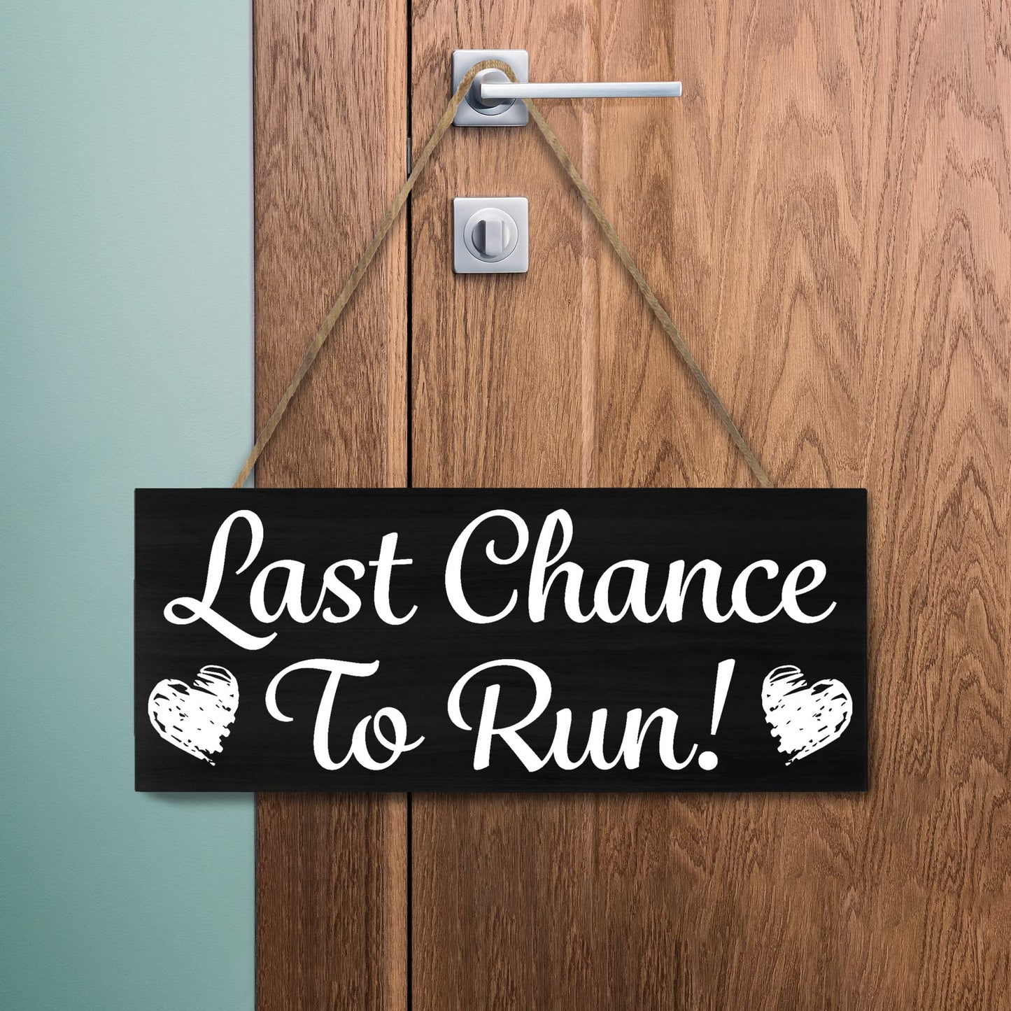 JennyGems Funny Wedding Signs for Ring Bearer or Flower Girl, Chance to Run, Black
