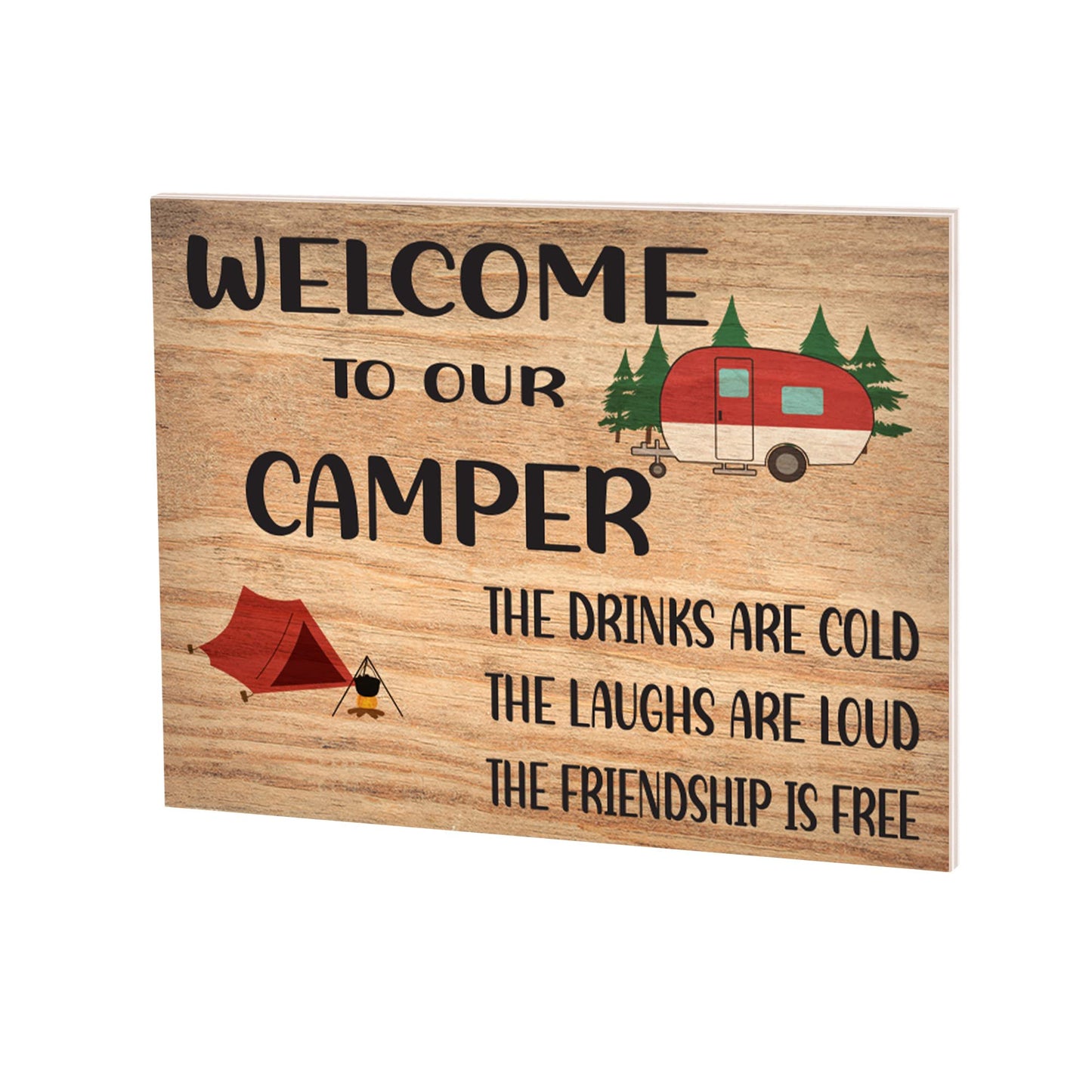 JennyGems Happy Camper Gifts for Women, Camping Adventure Campsite Hanging Decor, RV Camping Gifts, Cabin Sign Camping Signs, Cute Camping Gifts, Fun RV Accessories, Gift for Campers