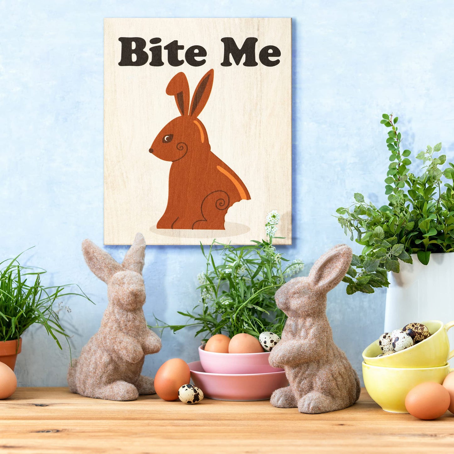 JennyGems Easter Decorations for the Home, Easter Sign, Farmhouse Easter Decor, 7.25 x 6 Wooden Sign, Made in USA
