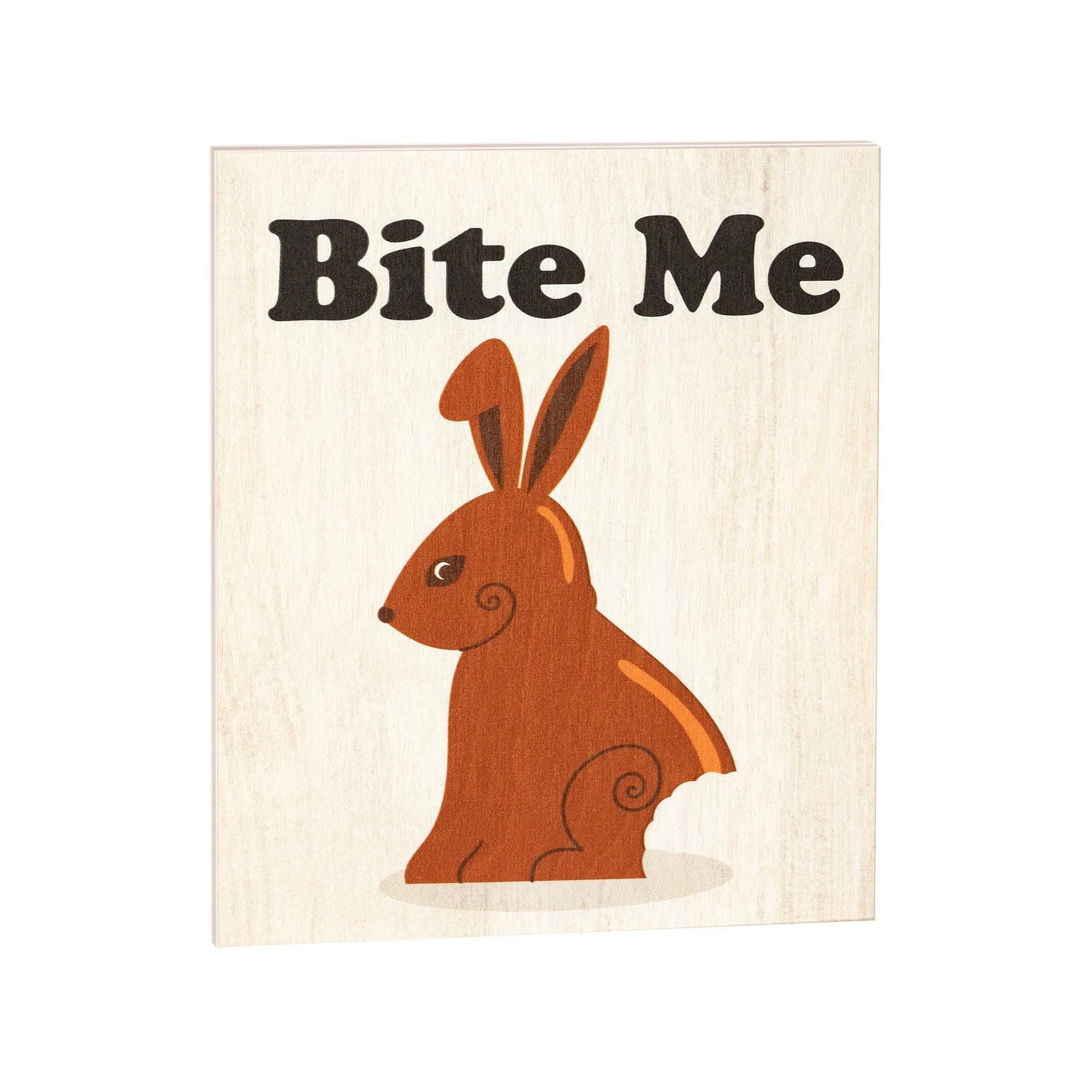 Easter Decorations, Bite Me Funny Easter Sign, Bunny Rabbit, Funny Farmhouse Easter Decor, Wooden Wall Sign