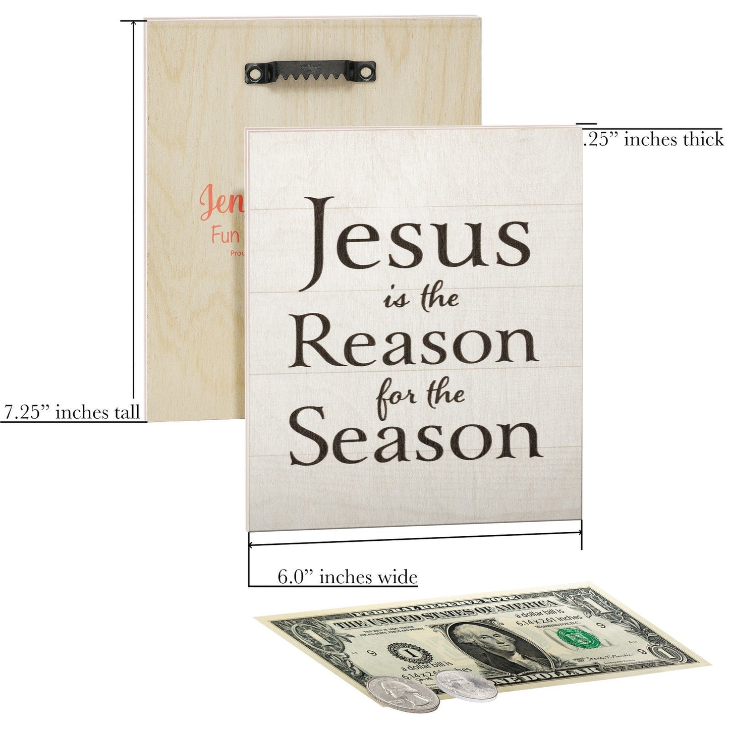 JennyGems Jesus Is The Reason For The Season, Christmas Decorations (White)