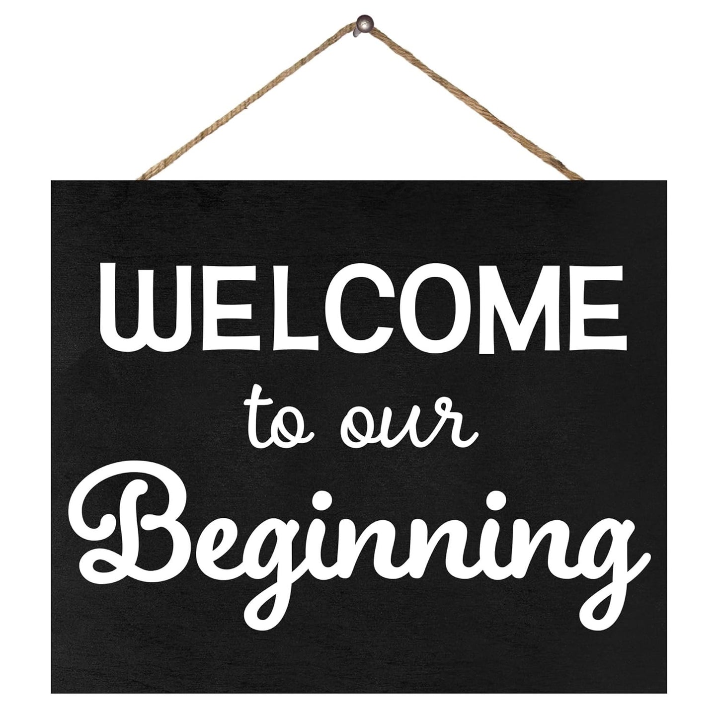 Welcome to the Beginning Sign: Minimalist Wood Wedding & Housewarming Decor
