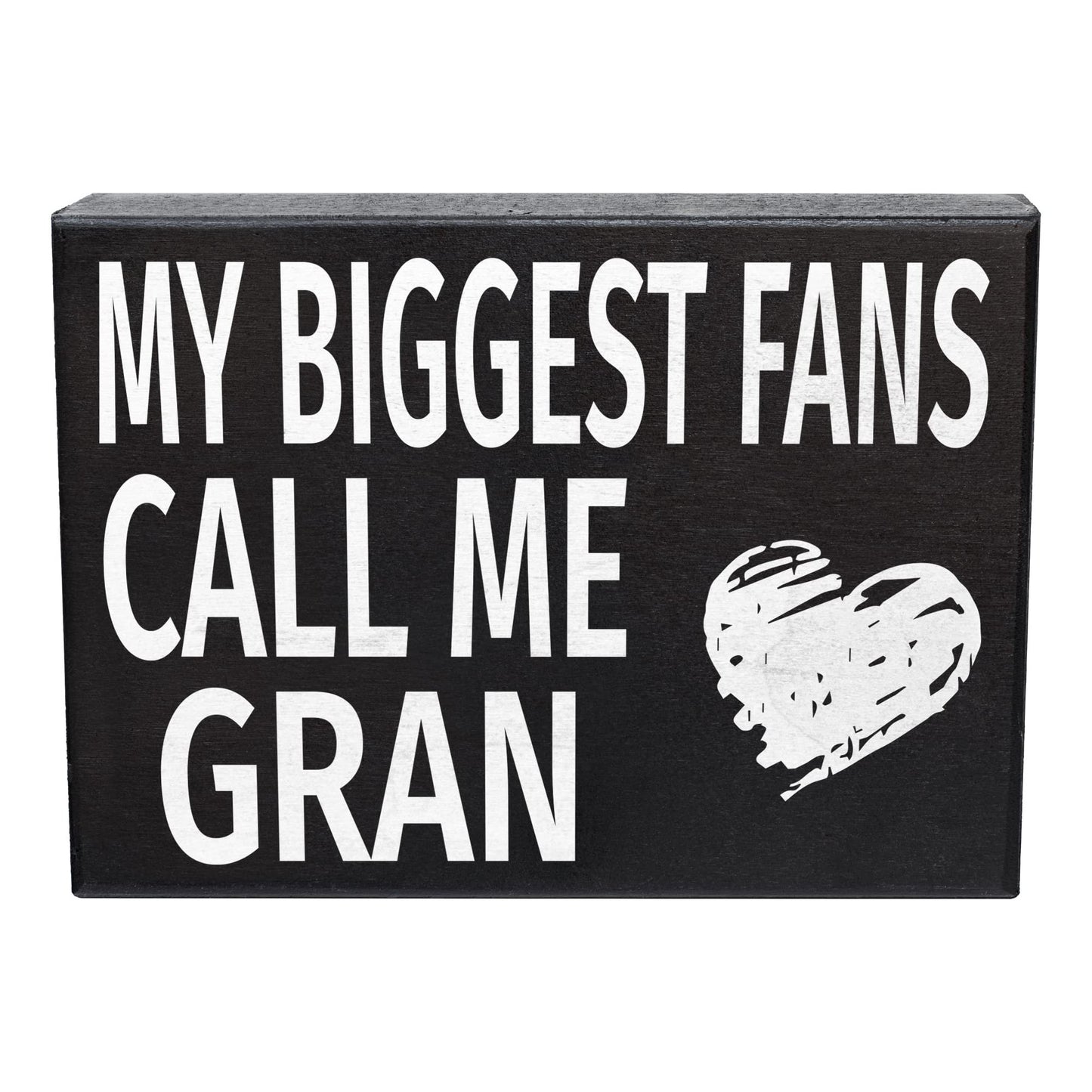 JennyGems Gran Gifts, My Biggest Fans Call Me Gran Wooden Sign, Shelf Decor and Wall Hanging, Made in USA