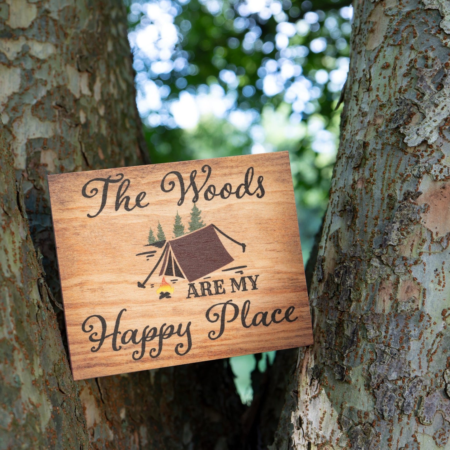 JennyGems Camper Gift for Women, Gift for Campers, Woods Are My Happy Place Sign