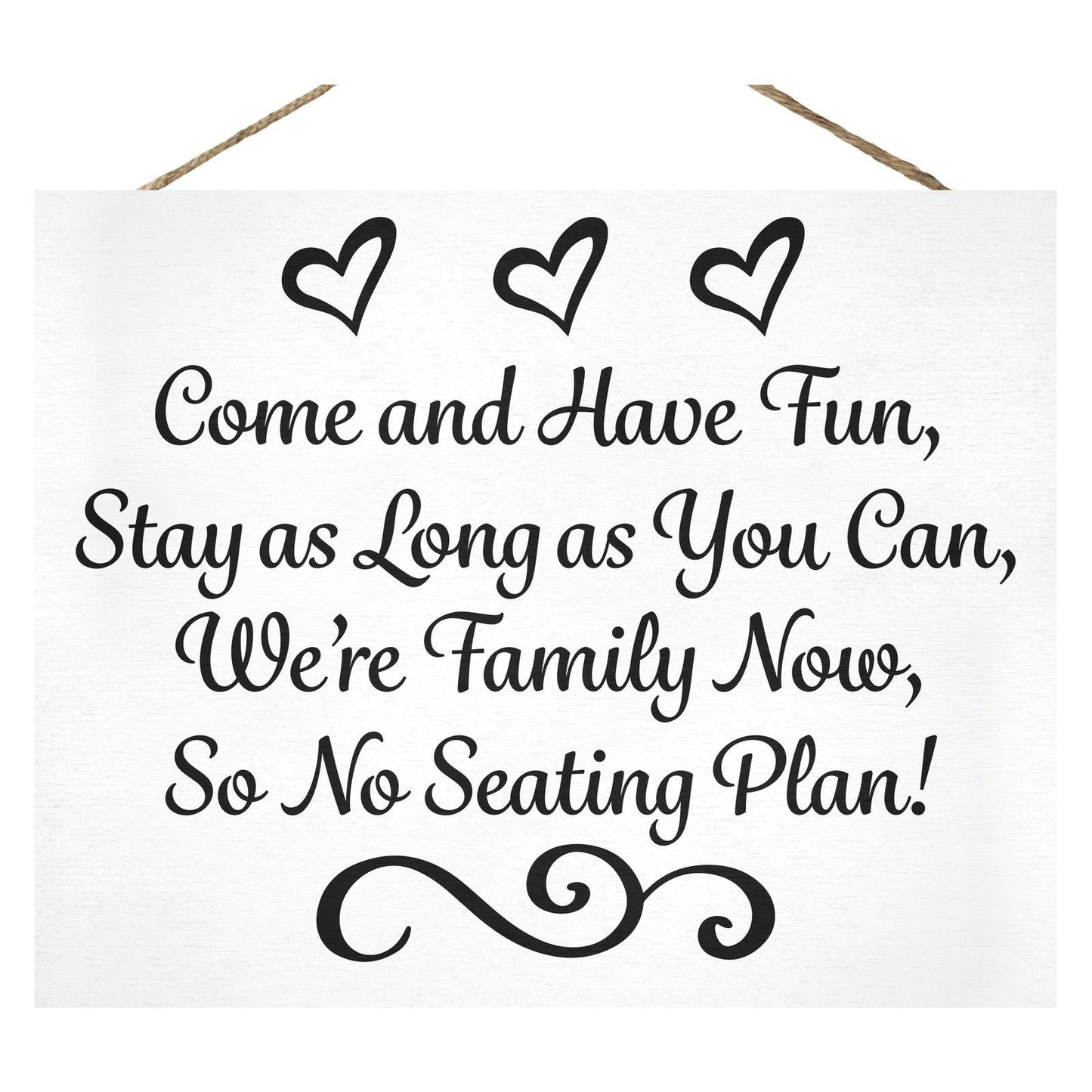 JennyGems Wedding Signs, Place Cards, Wedding Reception, No Seating Plan (White)