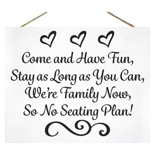 JennyGems Wedding Signs, Place Cards, Wedding Reception, No Seating Plan (White)