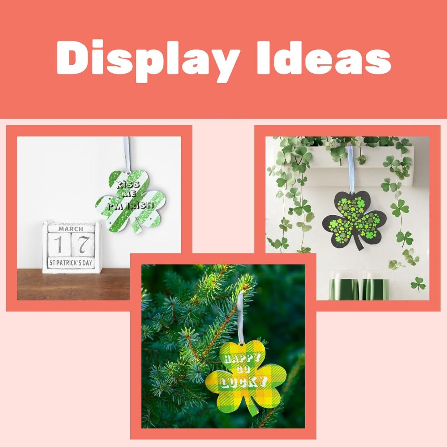 Shamrock Ornaments 4pc Set, St. Patrick's Day Decor