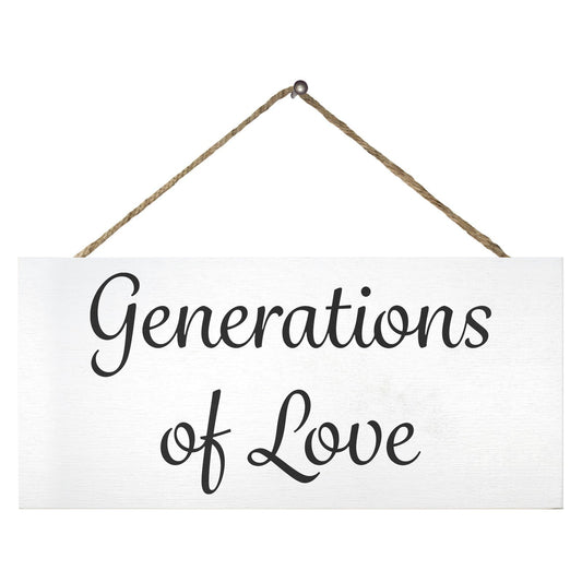 JennyGems Generations of Love Wedding Sign, Wedding Memorial Decor (White)