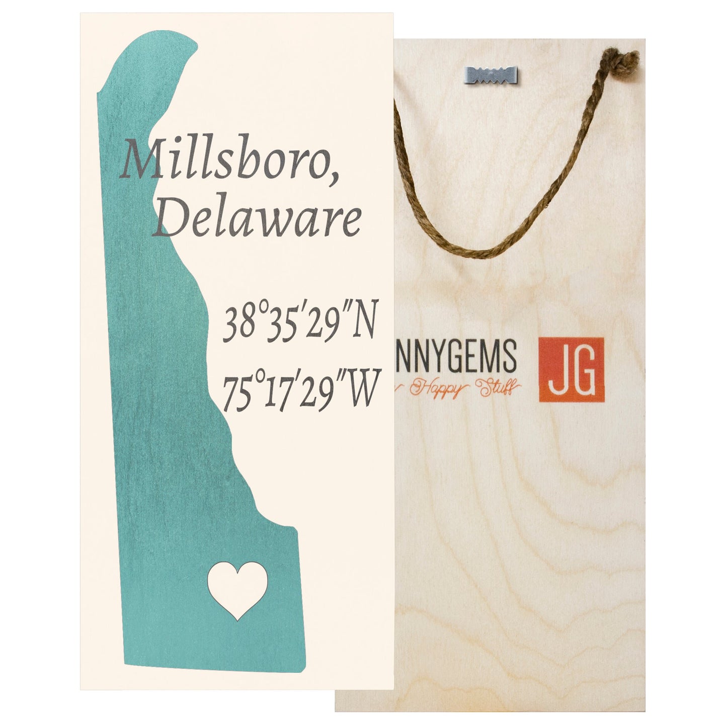 JennyGems Millsboro, Delaware Nautical Wooden Sign, Delaware Gifts, Made in USA