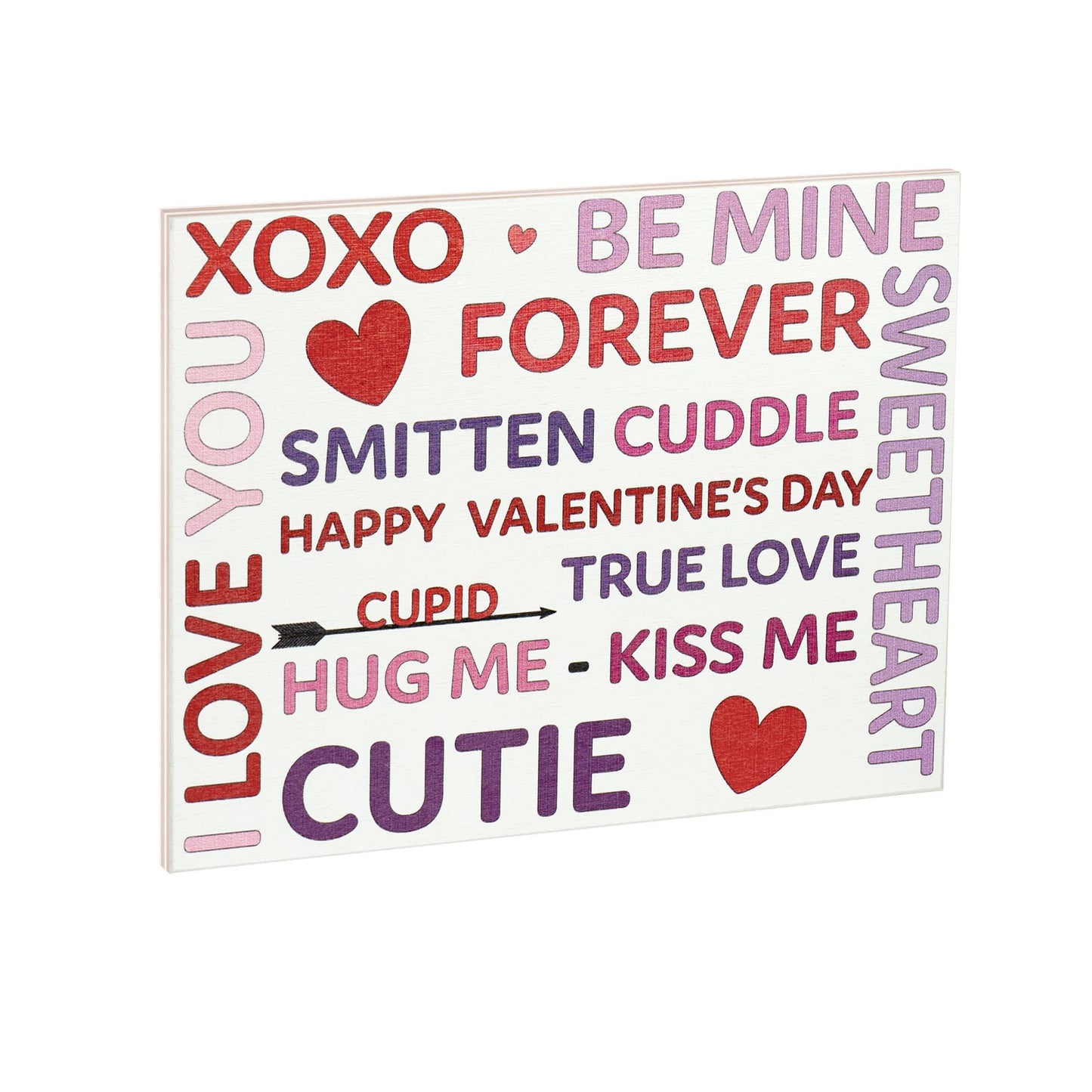 JennyGems Valentines Day Decor, Happy Valentine's Day Be Mine XOXO Hug Me I Love You Wooden Sign, Valentines Day Decoration, Made in USA