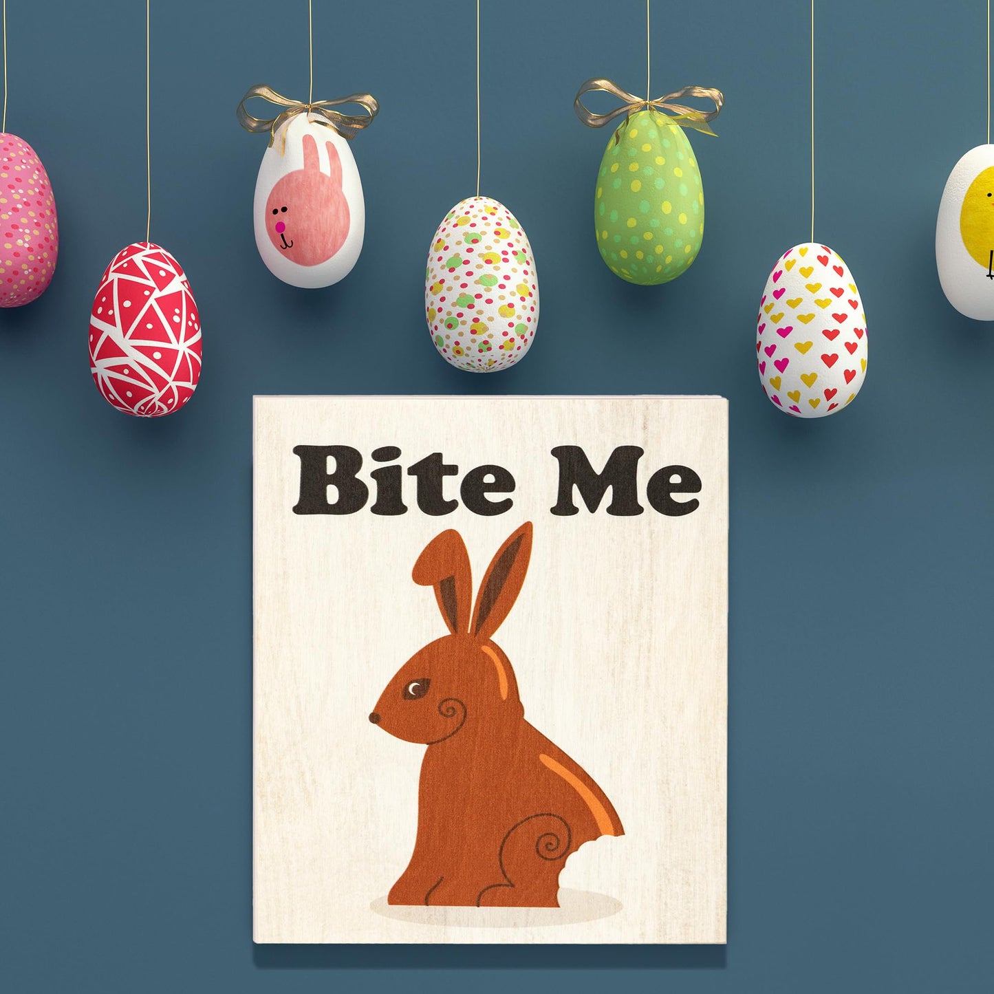 JennyGems Easter Decorations for the Home, Easter Sign, Farmhouse Easter Decor, 7.25 x 6 Wooden Sign, Made in USA