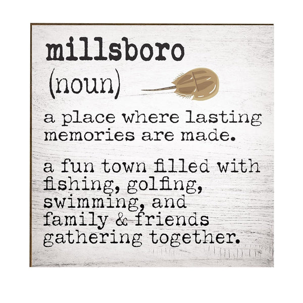 JennyGems Millsboro Delaware Gifts, Delaware Souvenirs, Compass Coordinates Sign, Shelf and Wall Art, Made in USA