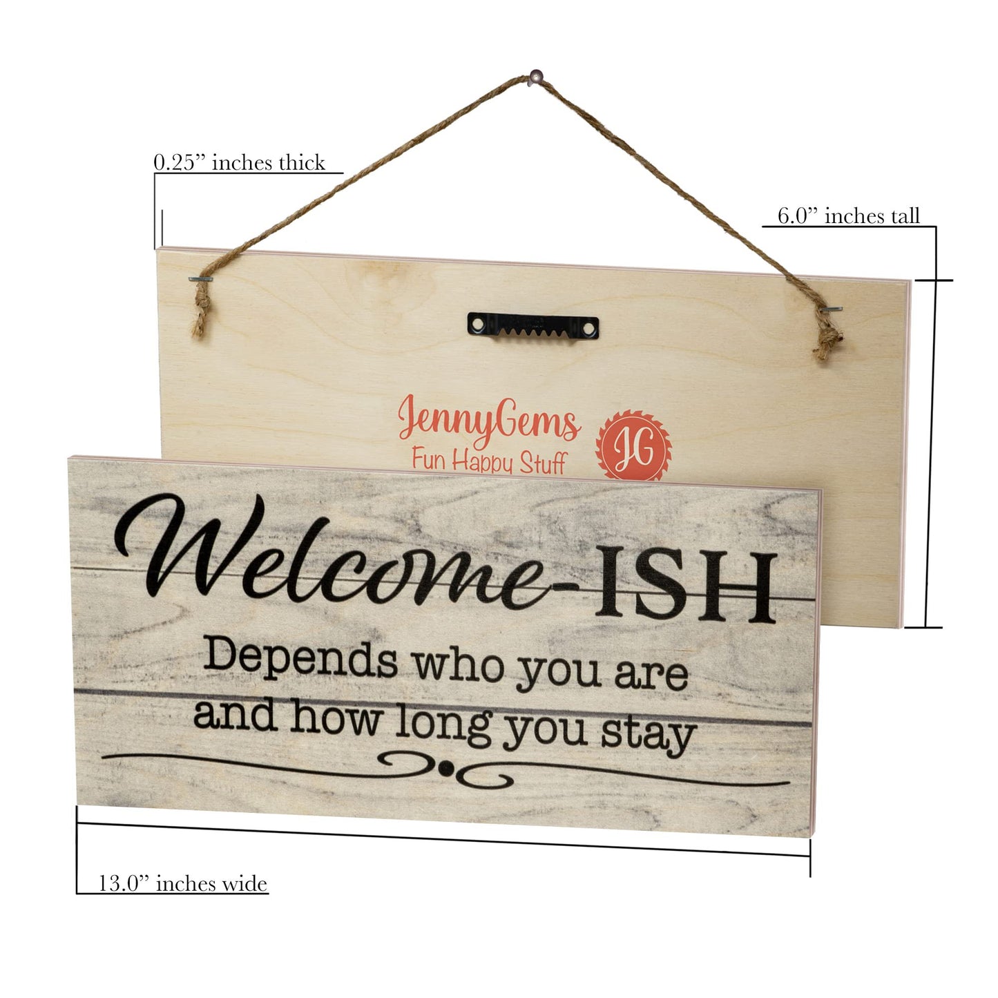 Funny Welcome Sign For Front Door, Welcome-ish Door Hanging Sign, Porch Wooden Decoration, American Made
