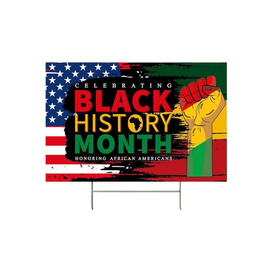 Black History Month Yard Sign, 18x12 Inch Outdoor Lawn Decoration with Metal Stake, Celebrating African American Heritage