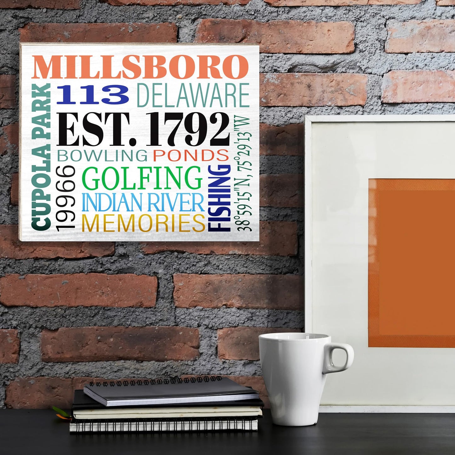 JennyGems Millsboro Delaware Gifts, Delaware Souvenirs, Town Memories, Wall Art, Made in USA