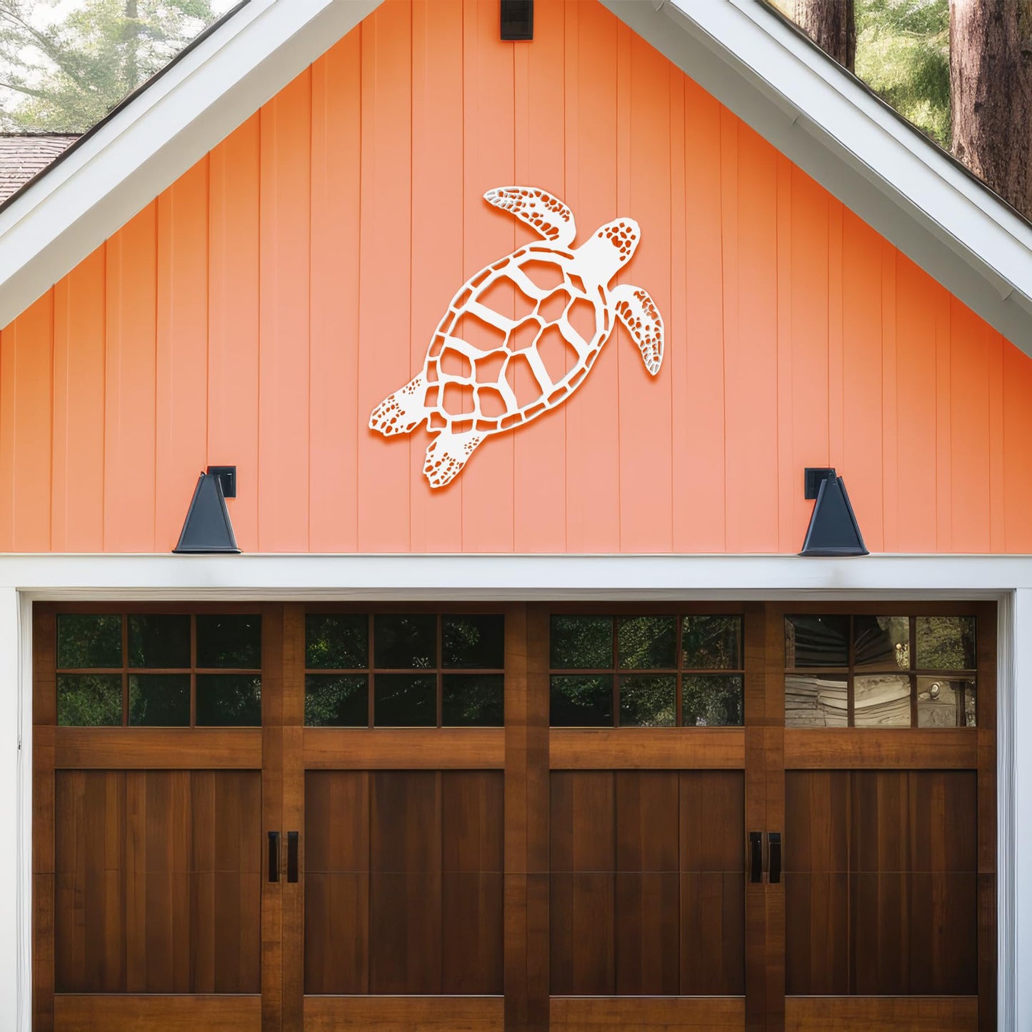 Outdoor Sea Turtle Wall Decor - PVC Turtle Sign for Beach House, Coastal Home, Patio, or Fence - Nautical Ocean-Themed Wall Art