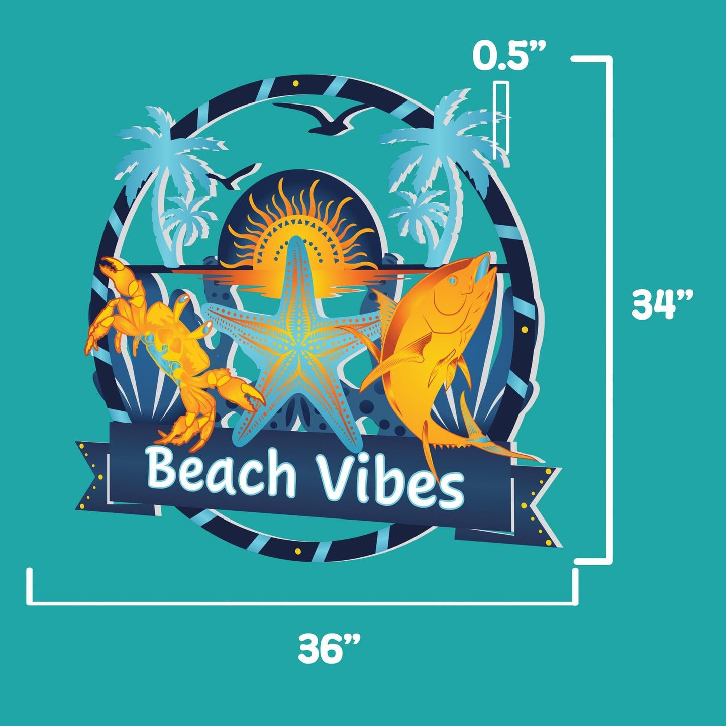 Personalized Beach House Sign – Custom Coastal Outdoor Wall Decor in Weatherproof PVC